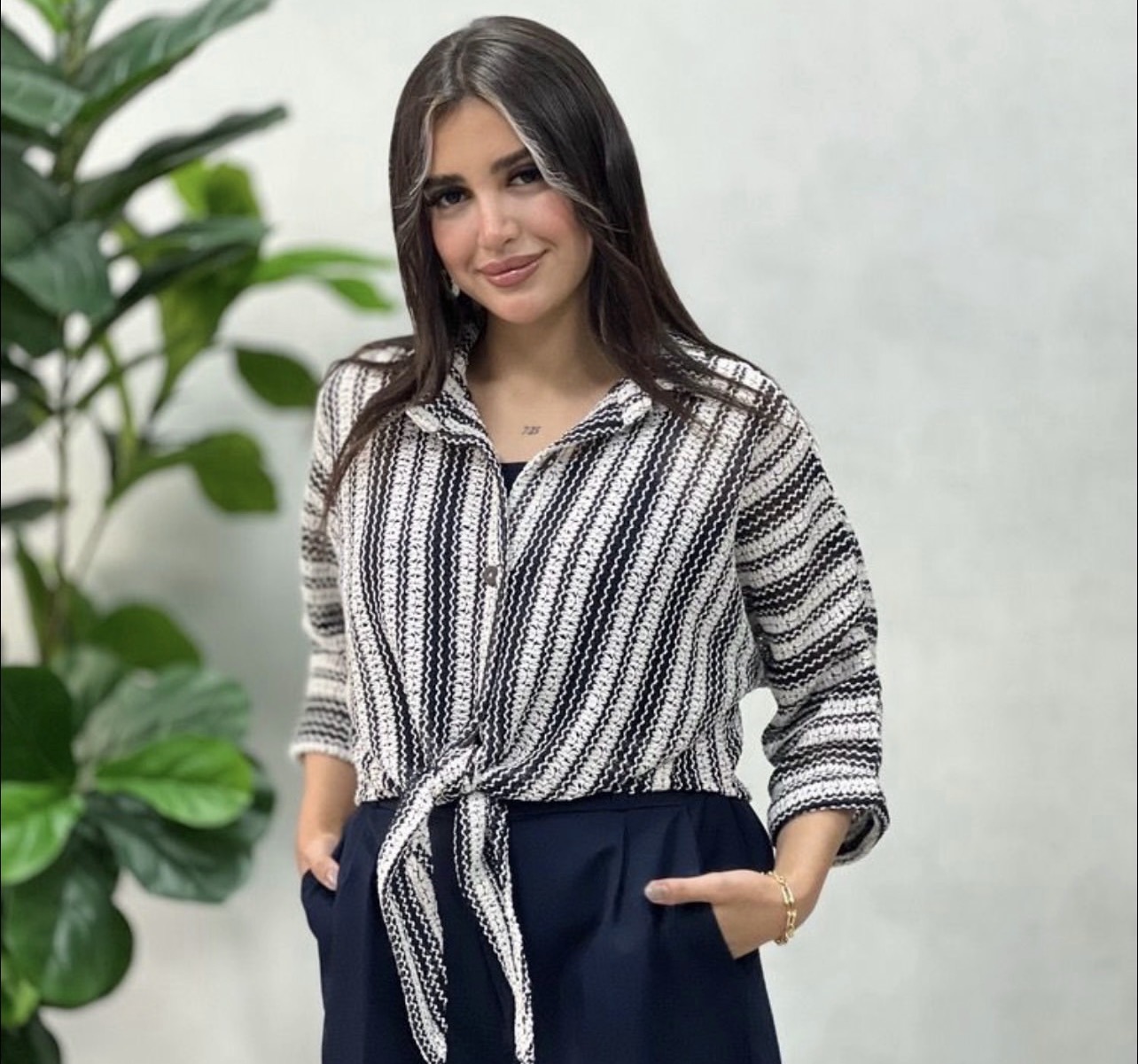 شومیز قلاب بافی گره ای